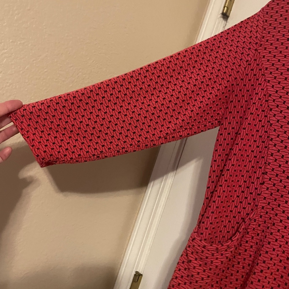 Habitat Red Women's Geometric Tunic with Pockets Small Boho Lagenlook Peasant - Picture 3 of 5